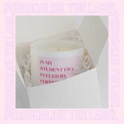 Pink Candle Personalised For Students & More 20Cl/150G Refillable Cotton Wick Gift Her Him Boxed & Refill Candles - thumbnail 3