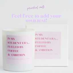 Pink Candle Personalised For Students & More 20Cl/150G Refillable Cotton Wick Gift Her Him Boxed & Refill Candles - thumbnail 1