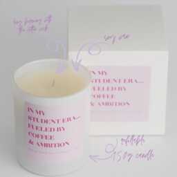 Pink Candle Personalised For Students & More 20Cl/150G Refillable Cotton Wick Gift Her Him Boxed & Refill Candles - thumbnail 2
