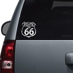 Route 66 Sign Vinyl Decal Rustic Road Trip Decor