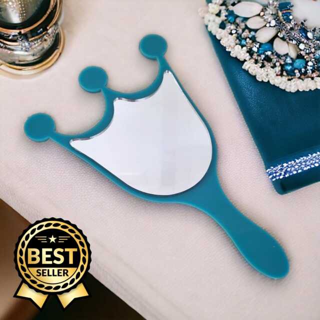 Custom Crown Hand Mirror Acrylic Vanity Mirror With Engraving - image 1
