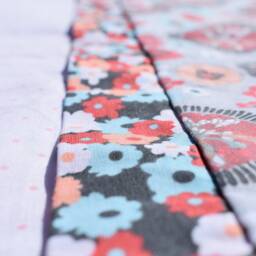 Pink Polka Dot Pillowcase With Packed Flower & Floral Pinwheel Patterned Cuff - thumbnail 3
