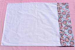 Pink Polka Dot Pillowcase With Packed Flower & Floral Pinwheel Patterned Cuff
