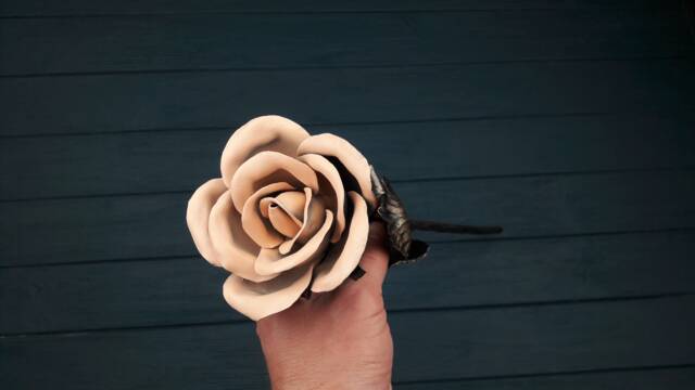 Vintage Metal Roses, Roses Art, Vintage Rose Wall Customised Old Look Decor, Gilt - image 1