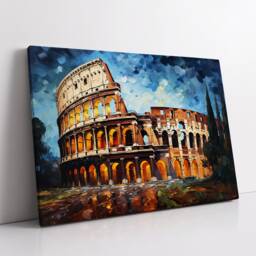 The Colosseum Of Rome Abstract Oil Painting Van Gogh Style Wall Art, Framed Canvas Poster Print, Home Kitchen Office Room Decor, Gifts - thumbnail 2