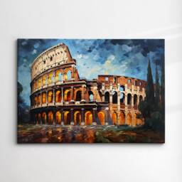 The Colosseum Of Rome Abstract Oil Painting Van Gogh Style Wall Art, Framed Canvas Poster Print, Home Kitchen Office Room Decor, Gifts - thumbnail 3