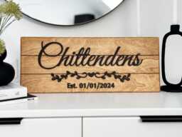 Rustic Last Name Sign, Shiplap Wall Decor, Housewarming Gift, 3D Family Farmhouse Style Personalized Gift For Him - thumbnail 1
