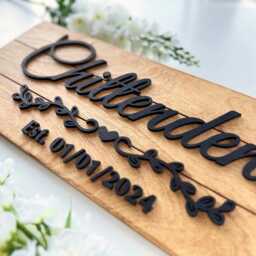 Rustic Last Name Sign, Shiplap Wall Decor, Housewarming Gift, 3D Family Farmhouse Style Personalized Gift For Him - thumbnail 2