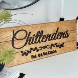 Rustic Last Name Sign, Shiplap Wall Decor, Housewarming Gift, 3D Family Farmhouse Style Personalized Gift For Him - thumbnail 3