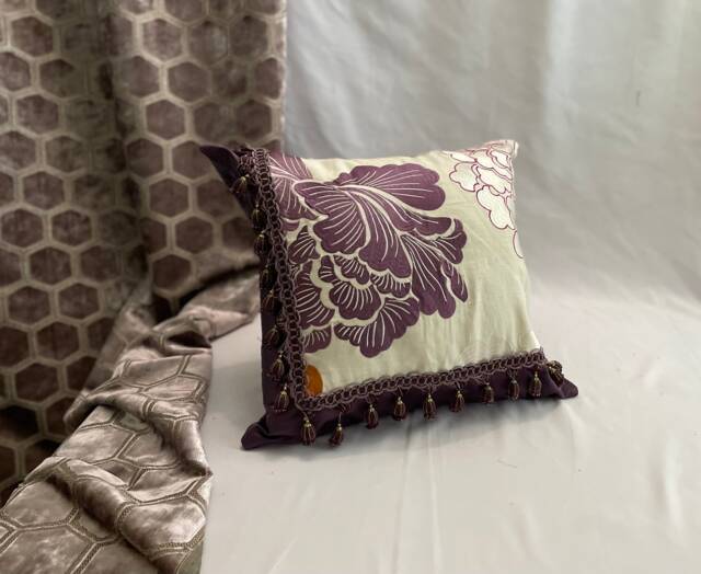 "Manuel Canovas Pillow Cover Bohemian Linen Silk With Tassel Trim - 20""x 20" - image 1