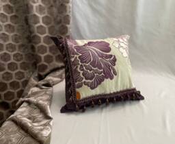 "Manuel Canovas Pillow Cover Bohemian Linen Silk With Tassel Trim - 20""x 20" - thumbnail 1