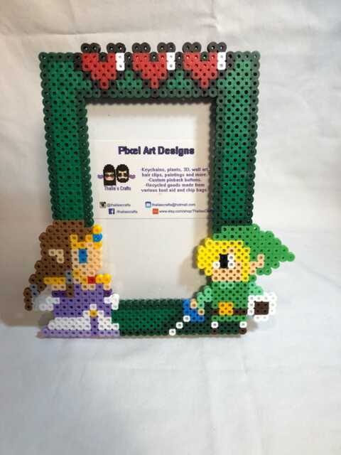 Legend Of Zelda Perler Bead Picture Frame - Gamer Wedding Gift
