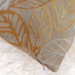 Goldish Yellow, Off White & Natural Pillow, Decorative Throw Pillow Cover, Cushion Accent Silk Embroidery, Cotton Blend - thumbnail 3