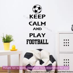 Keep Calm & Play Football Wall Decal - Sports Quote Vinyl Sticker - thumbnail 3