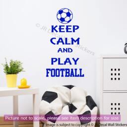 Keep Calm & Play Football Wall Decal - Sports Quote Vinyl Sticker - thumbnail 2