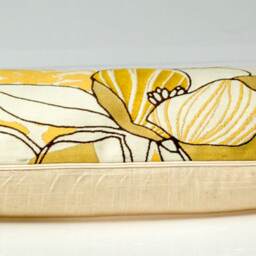 Floral Lumbar Pillow Cover, Gold Silver Citrine, Lee Jofa Designer Fabric - thumbnail 4