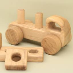 Wooden Mini Car Constructor Montessori Waldorf Toy Handmade Ash Wood - thumbnail 1