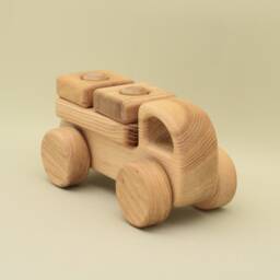 Wooden Mini Car Constructor Montessori Waldorf Toy Handmade Ash Wood - thumbnail 2