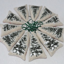 Beige Lavender Sachet With Bow, 1 Pc. 10 X 6.5 cm, Christmas Tree Pattern, Gift, Home Decor, Green, Red, White, Aroma Moth Repellent - thumbnail 4