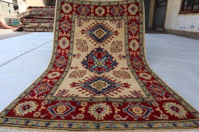 2'8x4'3 Small Beautiful Afghan Rug Hand Knotted Luxury Area Rug - Brand New Medallion Kazak Turkish Geometric Rug, For Livingroom - image 1