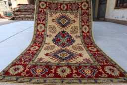 2'8x4'3 Small Beautiful Afghan Rug Hand Knotted Luxury Area Rug - Brand New Medallion Kazak Turkish Geometric Rug, For Livingroom - thumbnail 1