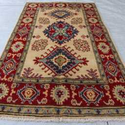 2'8x4'3 Small Beautiful Afghan Rug Hand Knotted Luxury Area Rug - Brand New Medallion Kazak Turkish Geometric Rug, For Livingroom - thumbnail 2