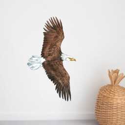 Bald Eagle Wall Decal For Nursery Or Kids Room - Fabric Sticker Bedroom Decor Wildlife Bird Art - thumbnail 1