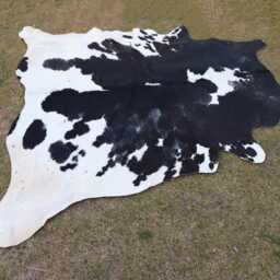 Genuine Black & White Cowhide For Western Home Decor, Elegant Handmade Cow Skin Area Rug Living Room, Luxurious Panda Print - thumbnail 2