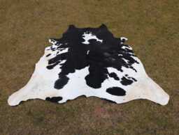 Genuine Black & White Cowhide For Western Home Decor, Elegant Handmade Cow Skin Area Rug Living Room, Luxurious Panda Print - thumbnail 1