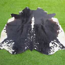 Genuine Black & White Cowhide For Western Home Decor, Elegant Handmade Cow Skin Area Rug Living Room, Luxurious Panda Print - thumbnail 3