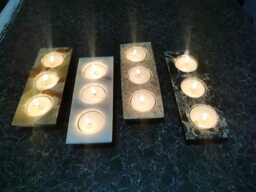Onyx Marble Tea Light Holders - Square - 3 Hole, Candle Holders, Crystal Candles, Gifts - thumbnail 1