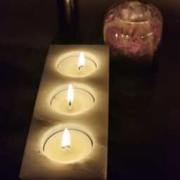 Onyx Marble Tea Light Holders - Square - 3 Hole, Candle Holders, Crystal Candles, Gifts - thumbnail 2