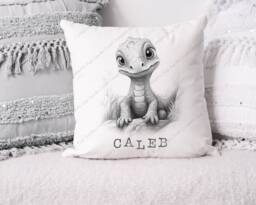 Dinosaur Cushion, Pillow, Boys Cushion, Gift, Gift For Him, Lover, Decor, Baby Dinosaur - thumbnail 1
