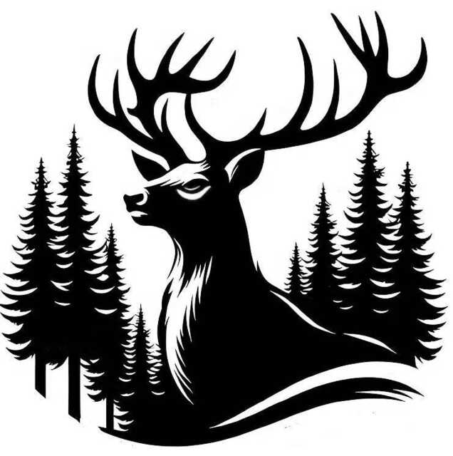 Stag Deer Head Hunter Decal Car Van Bonnet Vinyl Side Sticker Wall Art Hood Graphic Window Door Camper Sign Motorhome Campervan