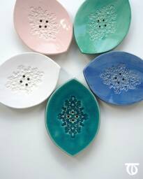 13 X 9 cm Oval Ceramic Soap Dish With Drainage Holes