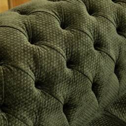 British Handmade 3 Seater Dark Green Diamond Velvet Chesterfield Sofa - thumbnail 3