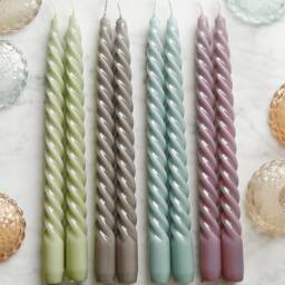 Set Of Two Twisted Coloured Taper Candles - thumbnail 2