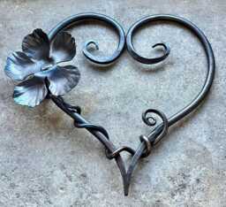 Heart & Petal Flower Entwined Valentines 6Th Wedding Anniversary Or Gift, Everlasting Made Of Iron, Blacksmith - thumbnail 1