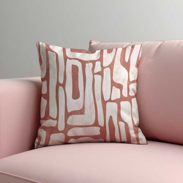 Blush Pink Abstract Cushion Cover , Organic Line Artpillow Case, Minimalist Boho Throw Pillow Cover, Cozy Contemporary Decor - image 1