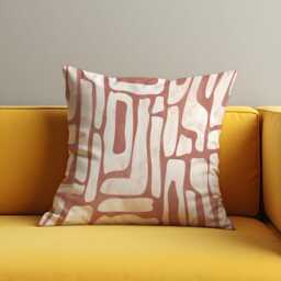 Blush Pink Abstract Cushion Cover , Organic Line Artpillow Case, Minimalist Boho Throw Pillow Cover, Cozy Contemporary Decor - thumbnail 4