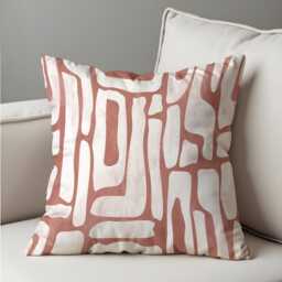 Blush Pink Abstract Cushion Cover , Organic Line Artpillow Case, Minimalist Boho Throw Pillow Cover, Cozy Contemporary Decor - thumbnail 2