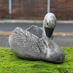Concrete Swan Planter Handmade Bird Flower Pot Stone Garden Decoration Outdoor Yard Ornament Cement Sculpture Lover Gift - thumbnail 4