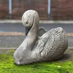 Concrete Swan Planter Handmade Bird Flower Pot Stone Garden Decoration Outdoor Yard Ornament Cement Sculpture Lover Gift - thumbnail 1