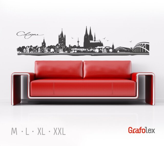 Wall Sticker Cologne Skyline. Single Colour & Satin Finish. W106 - image 1