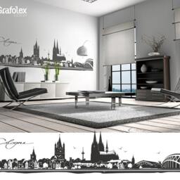 Wall Sticker Cologne Skyline. Single Colour & Satin Finish. W106 - thumbnail 2