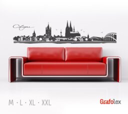 Wall Sticker Cologne Skyline. Single Colour & Satin Finish. W106