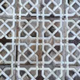 Cowhide Rug Patchwork Grey Brown Leather - Handmade, Custom Size - thumbnail 2