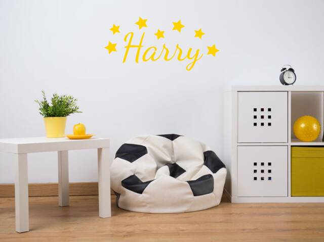 Personalised Name With Stars Wall Art Sticker, Vinyl Decal, Modern Transfer - image 1