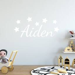 Personalised Name With Stars Wall Art Sticker, Vinyl Decal, Modern Transfer - thumbnail 2