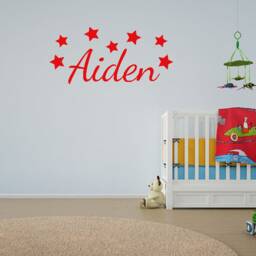 Personalised Name With Stars Wall Art Sticker, Vinyl Decal, Modern Transfer - thumbnail 3